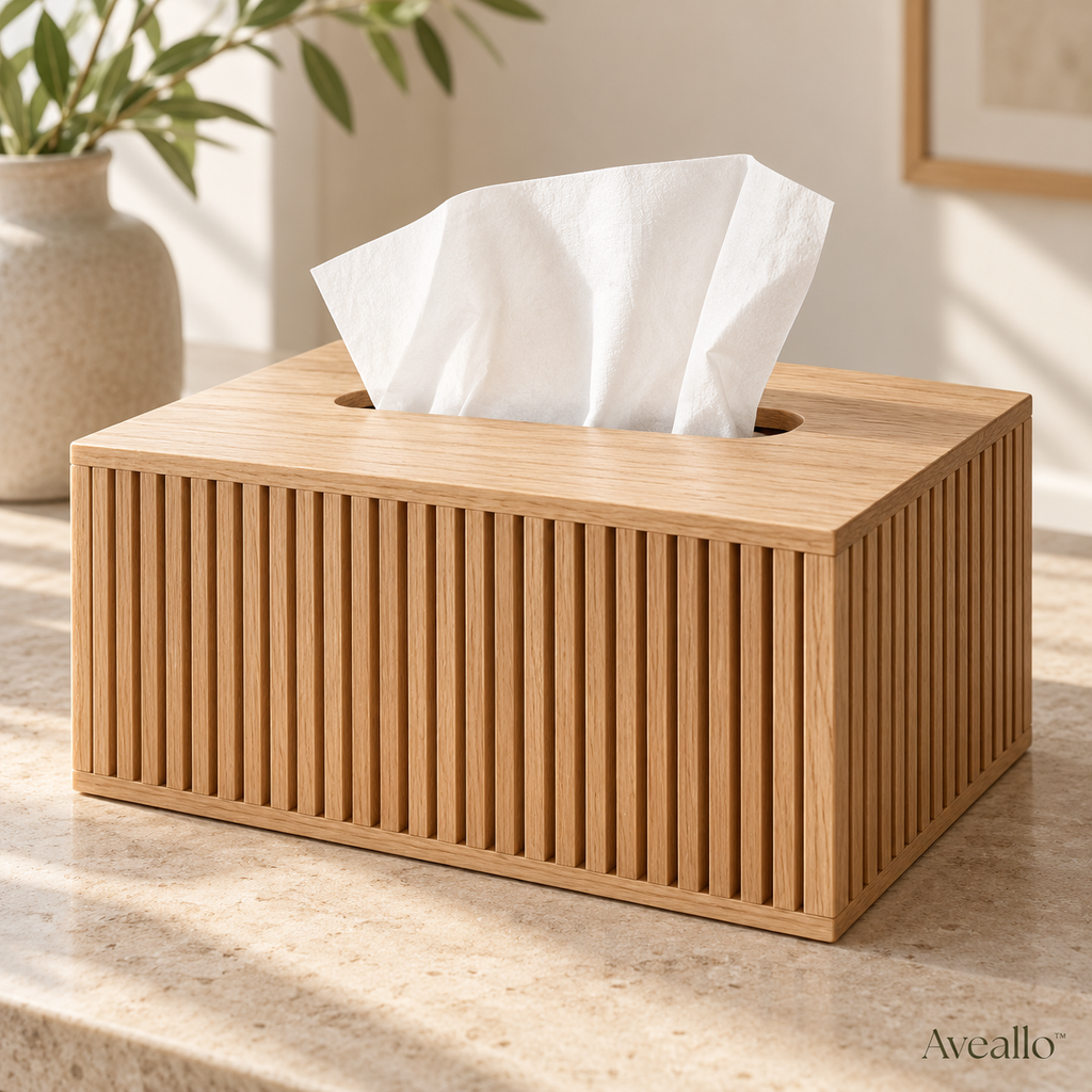 Aveallo™ Slatted Wood Tissue Box Cover