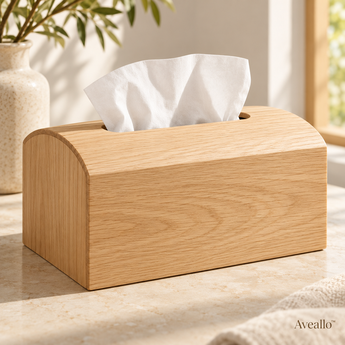 Aveallo™ Arch-Top Wood Tissue Box Cover