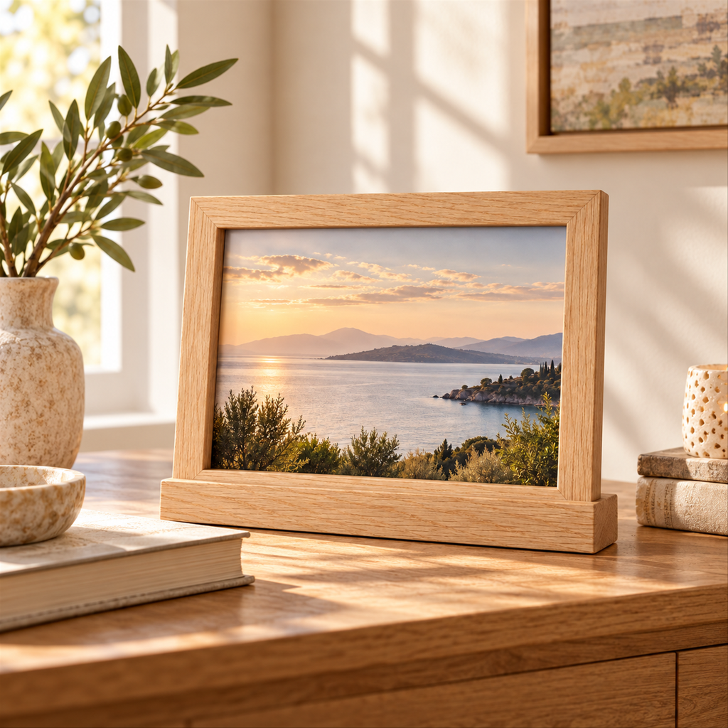 Aveallo™ Landscape Wood Photo Frame with Base