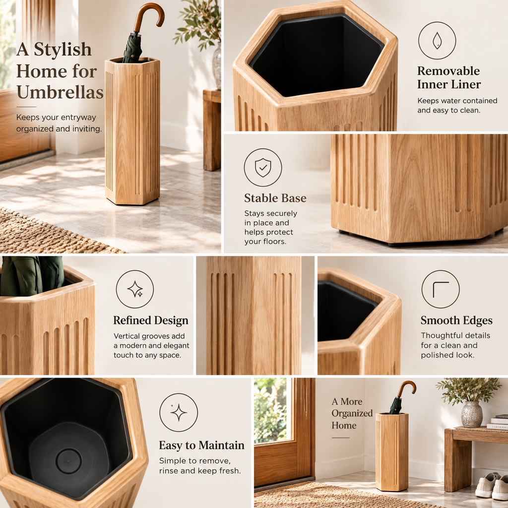 Aveallo™ Sculpted Wood Umbrella Stand