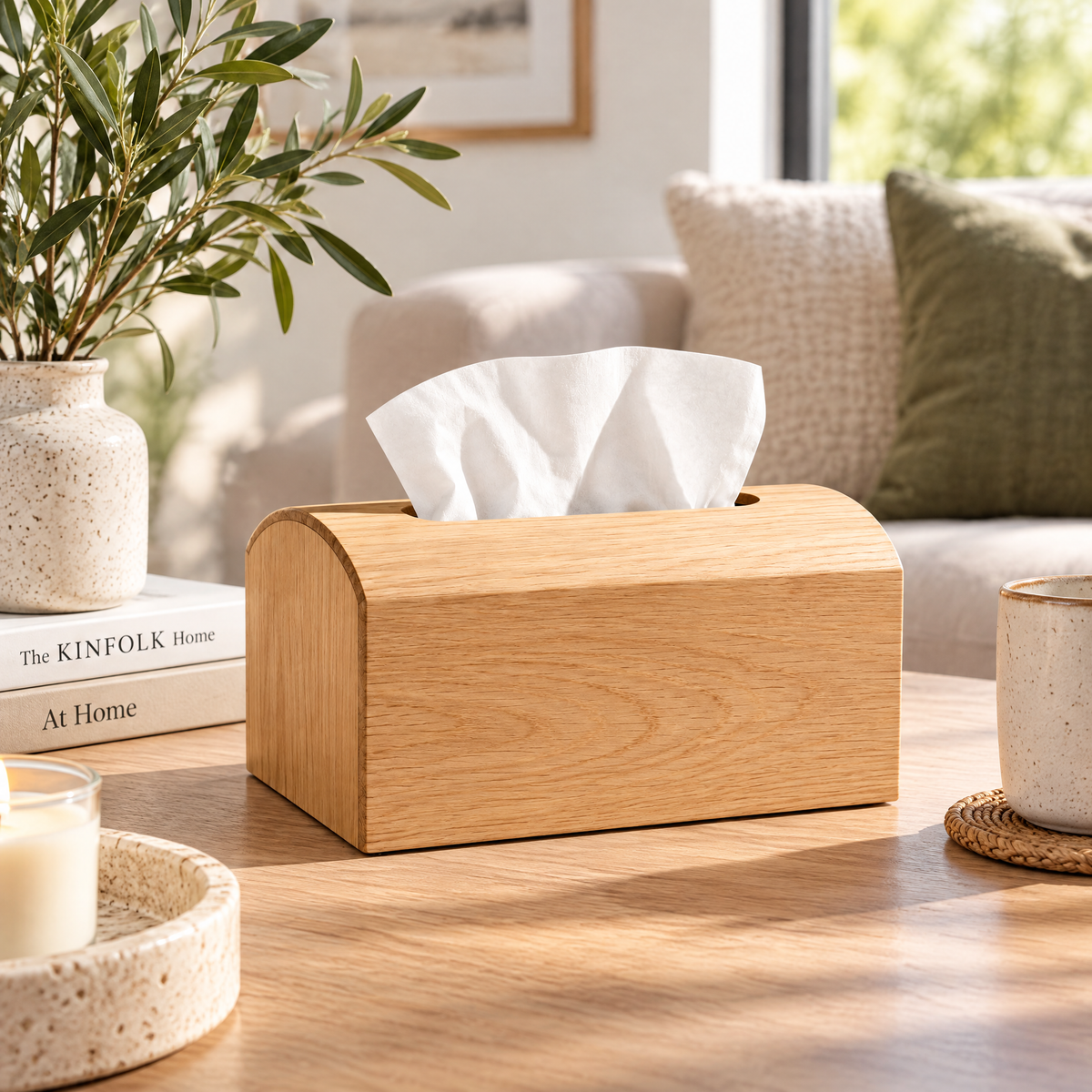 Aveallo™ Arch-Top Wood Tissue Box Cover