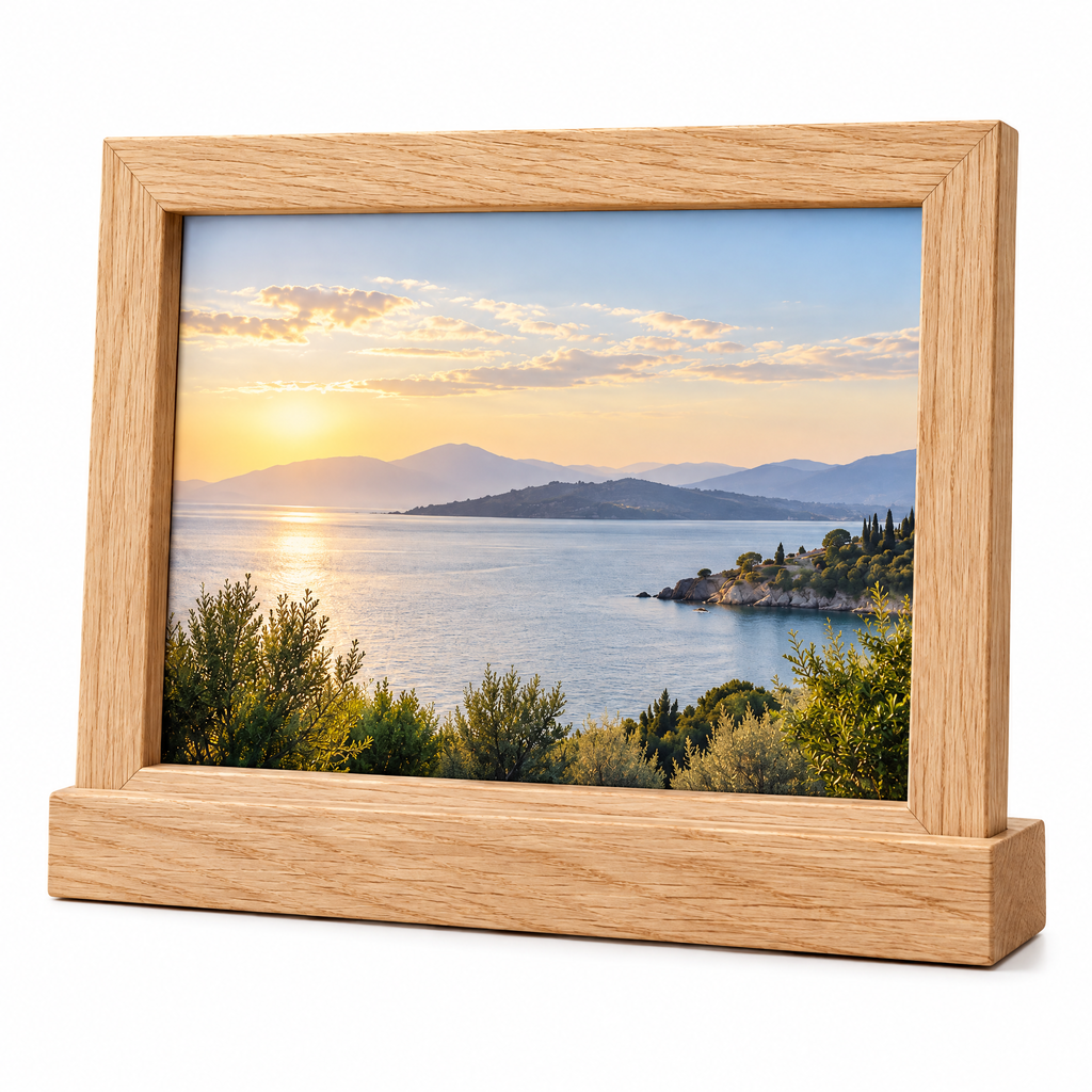 Aveallo™ Landscape Wood Photo Frame with Base