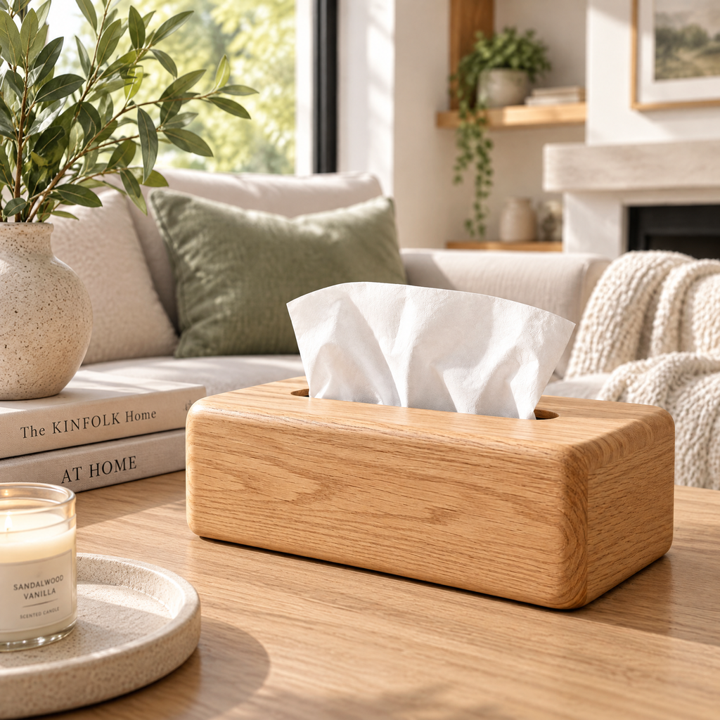 Aveallo™ Rounded Wood Tissue Box Cover