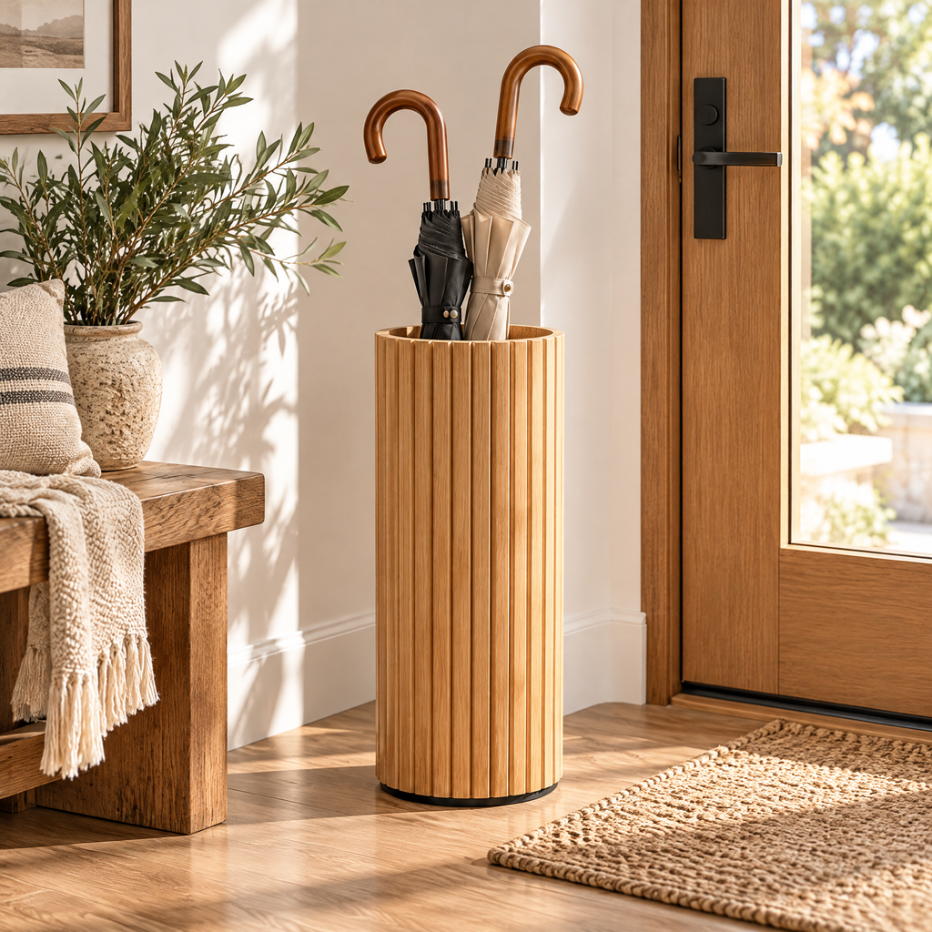 Aveallo™ Fluted Wood Umbrella Stand