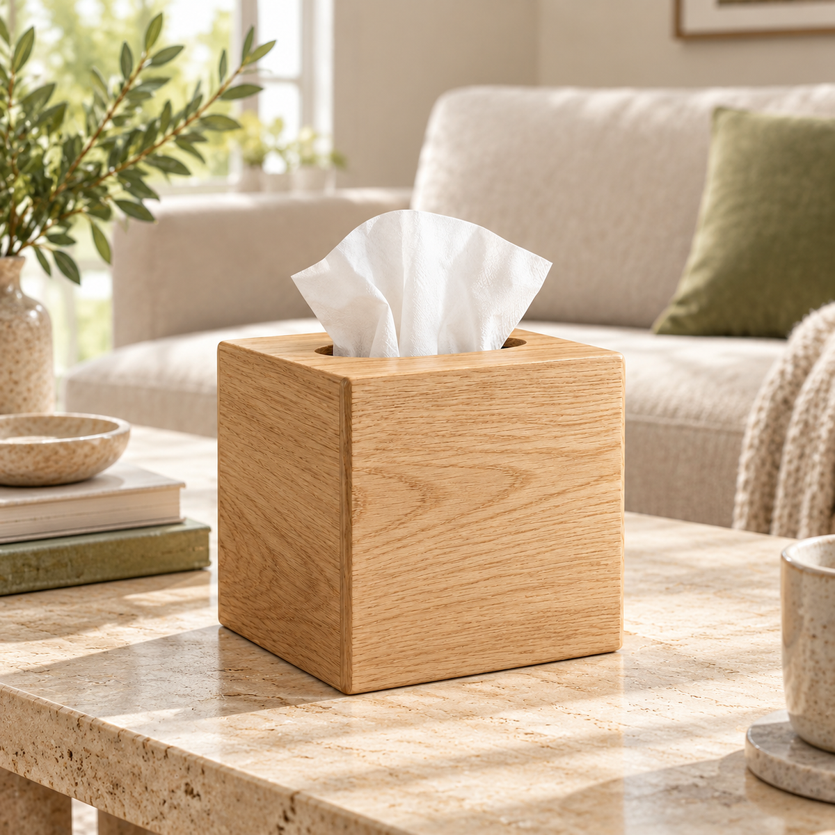 Aveallo™ Cube Wood Tissue Box Cover
